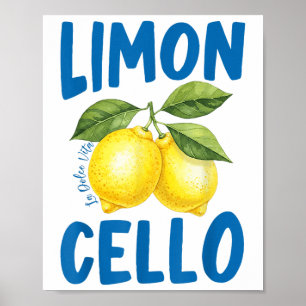 Poster Funny Limoncello La Dolce Vita Italiana Lemon