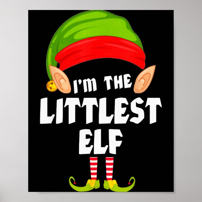Poster Funny Littlest Elf Matching Family Group Pj Christ (Frente)