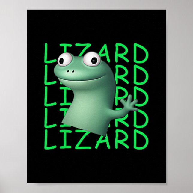 Poster Funny Lizard Lizard Meme Viral Trending For (Frente)