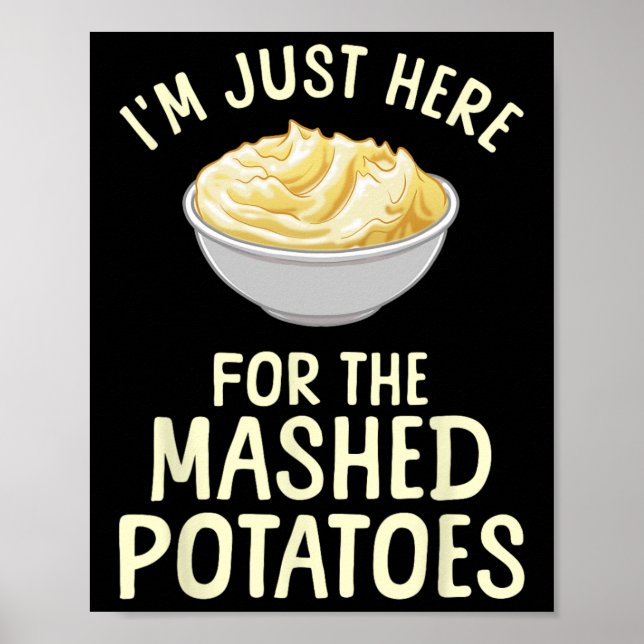 Poster Funny Mashed Potato Art For Men Women Food Mash Th (Frente)