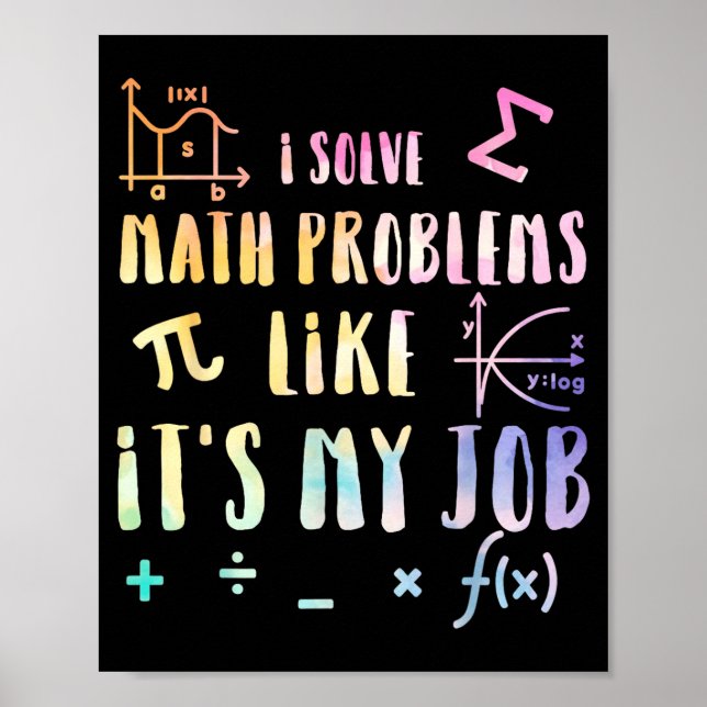Poster Funny Math Quote For Teacher Student Stem Geek Gif (Frente)