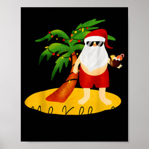 Poster Funny Mele Kalikimaka Aloha Christmas Havaiana San