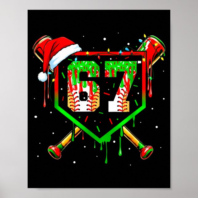 Poster Funny Meme 67 Christmas Baseball Ice Cream Men Boy (Frente)