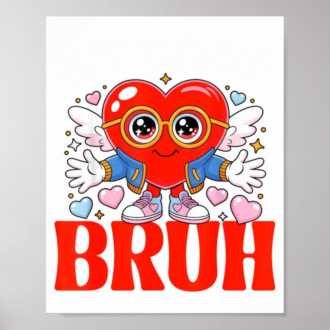 Poster Funny Meme 67 Six Seven Bruh Valentine Heart Women (Frente)