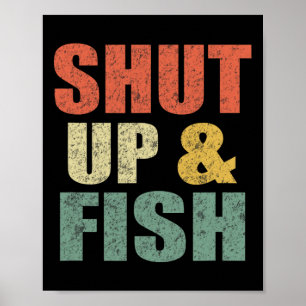 Poster Funny Mens Cala a Boca e Pescaria B Pai Pescador R