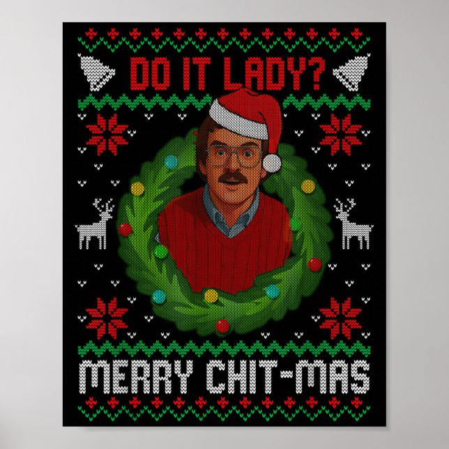 Poster Funny Merry Chit-mas Ugly Christmas Sweater  (Frente)