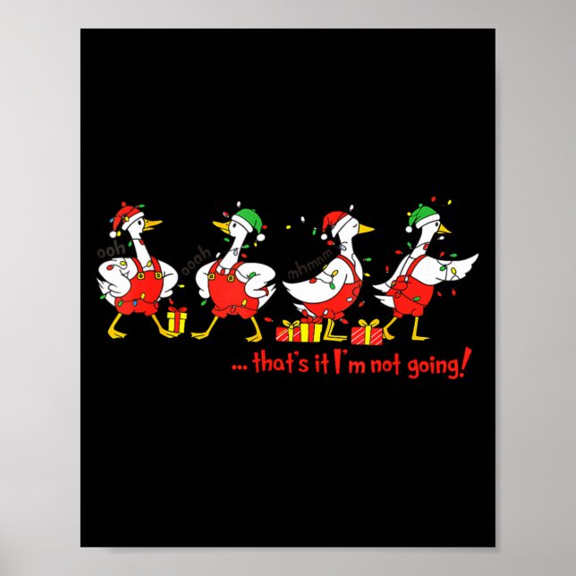 Poster Funny Merry Duckmas Quackmas Pajama Duck Christmas (Frente)