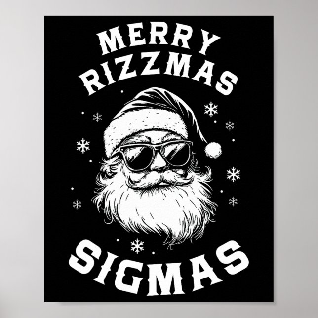 Poster Funny Merry Rizzmas Sigmas Kids Teens School Chris (Frente)