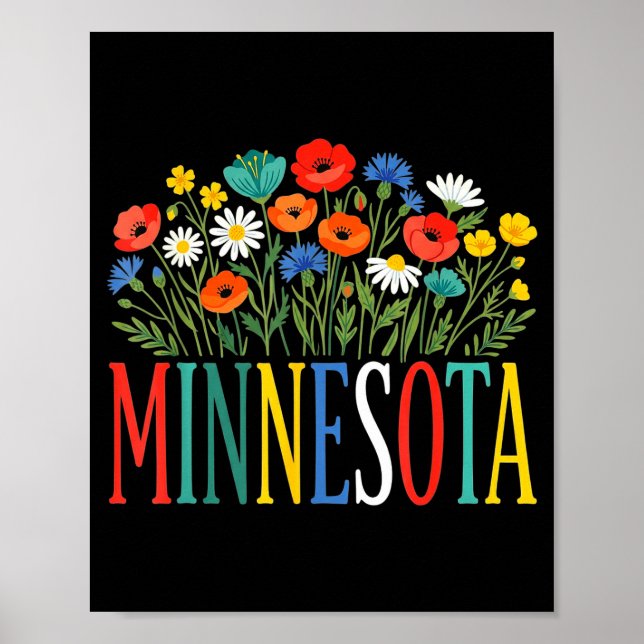 Poster Funny minnesota floral vacation group matching (Frente)