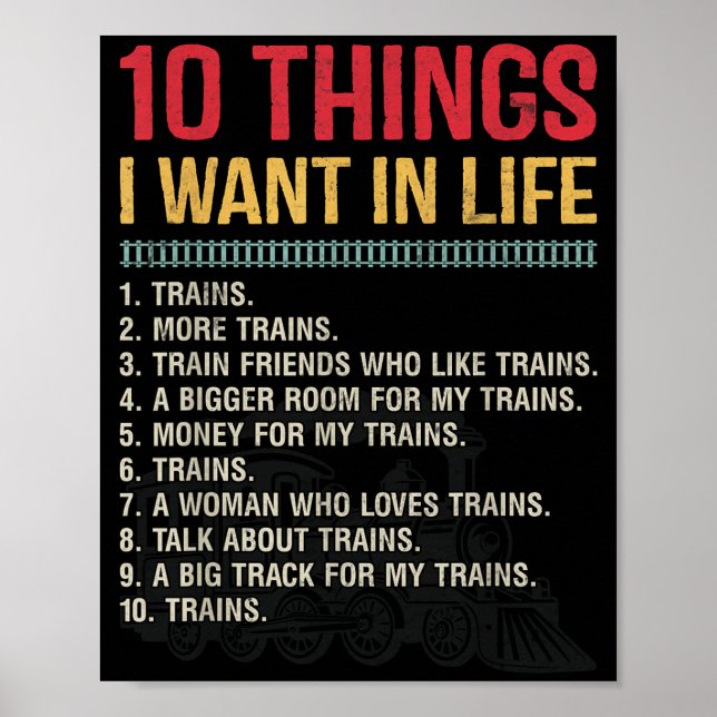 Poster Funny Model Railroad Conductor Train Lover Locomot (Frente)