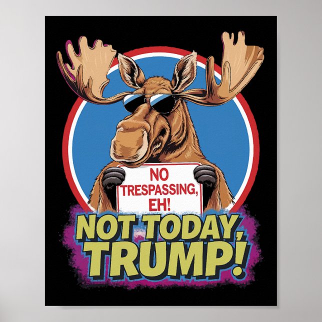 Poster Funny Moose Canada Tornou-Se O Estado De 51 ruas D (Frente)