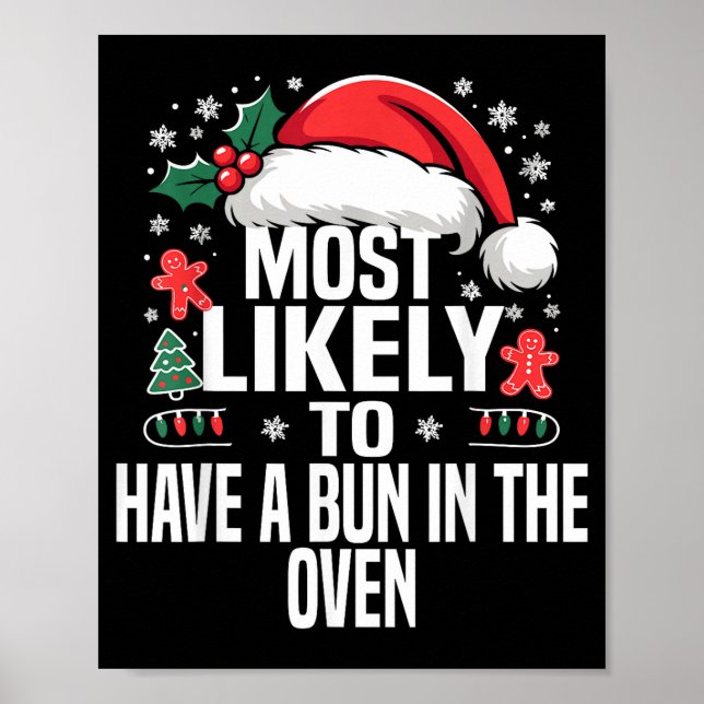 Poster Funny Most Likely To Christmas Family Pajama Match (Frente)