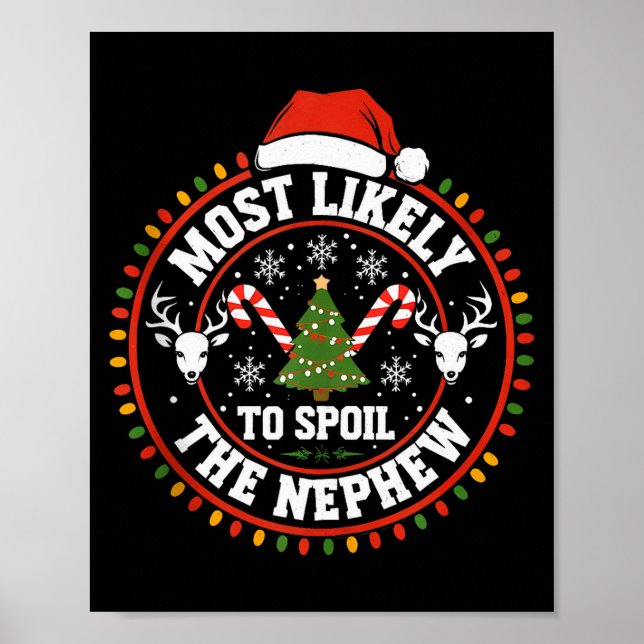 Poster Funny Most Likely To Sil The Grandson Christmas Pa (Frente)