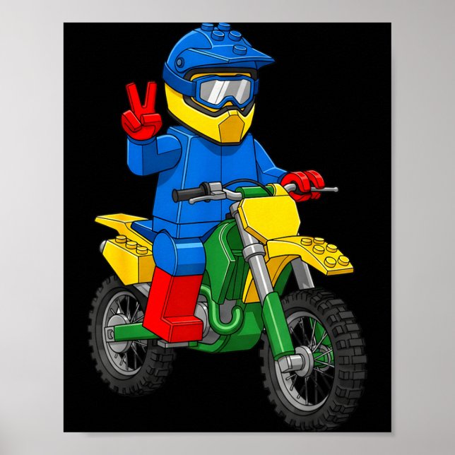 Poster Funny Motorbike Builder Boys Block Building Toys D (Frente)