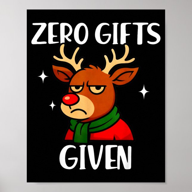 Poster Funny Mpy Reindeer Christmas Meme Zero Given  (Frente)