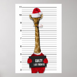 Poster Funny Mugshot Natal Guilherme Giraffe