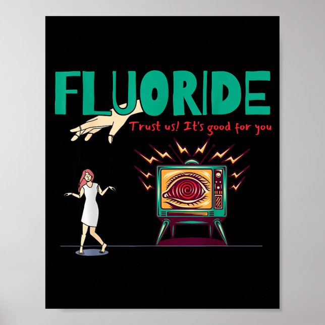 Poster Funny Mysterious Consracy Theories Fluoride Consra (Frente)