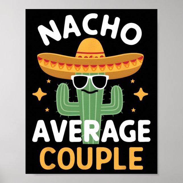 Poster Funny Nacho Média Casal Cinco De Mayo Mexicano F (Frente)