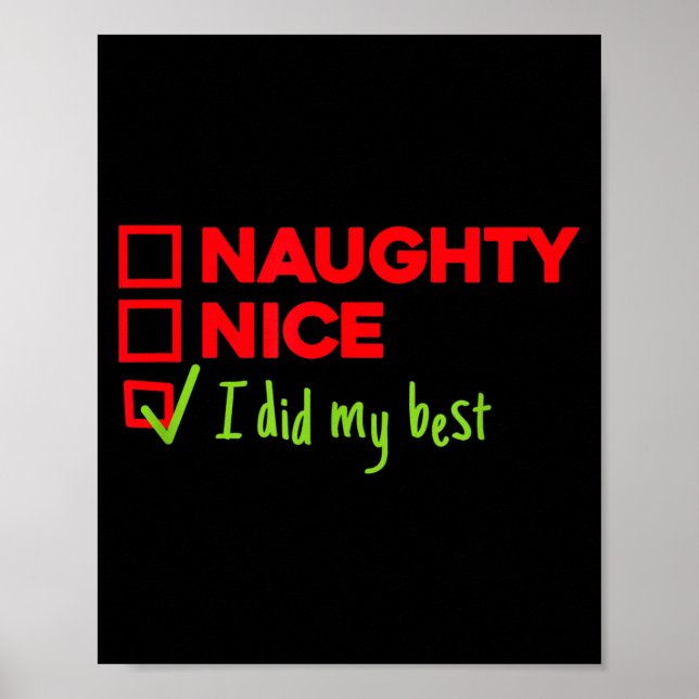 Poster Funny Naughty, Nice, I Did My Christmas  (Frente)
