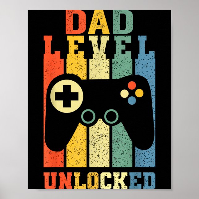 Poster Funny New Dad Shirt Dad Level Unlocked Day Tee Shi (Frente)