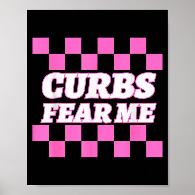 Poster Funny New Driver Curbs Fear Me Bad Drivers  (Frente)