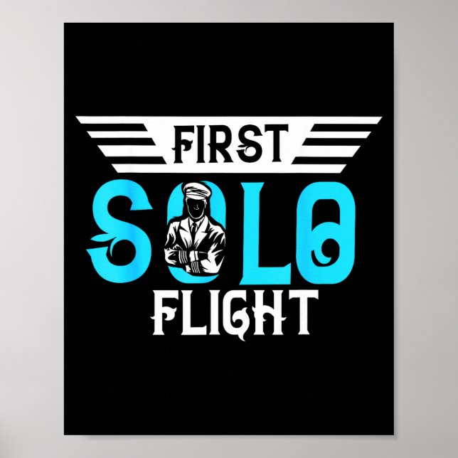 Poster Funny New Lot Design First Solo Flight Aircraft Lo (Frente)