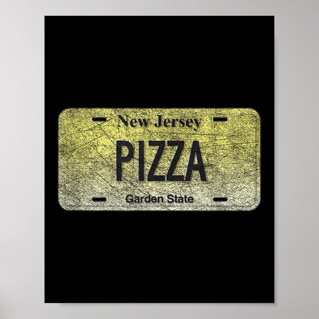 Poster Funny Nj State Vanity License Plate Zza  (Frente)