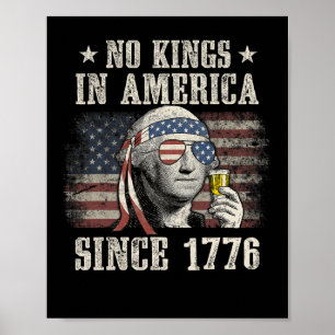 Poster Funny No Kings In America Desde 1776 4 De Julho M