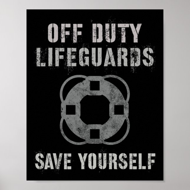 Poster Funny Off-duty Lifeguards Save Yourself Girls Vaca (Frente)
