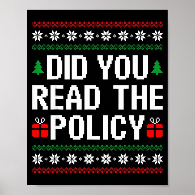 Poster Funny Office Christmas Squad Did You Read The Licy (Frente)