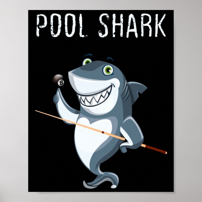 Poster Funny Ol Shark Ol Players Billiard  (Frente)