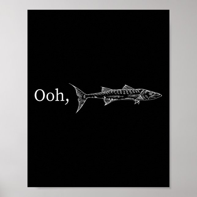 Poster Funny Ooh Barracuda Fishing Gift For Music And Roc (Frente)