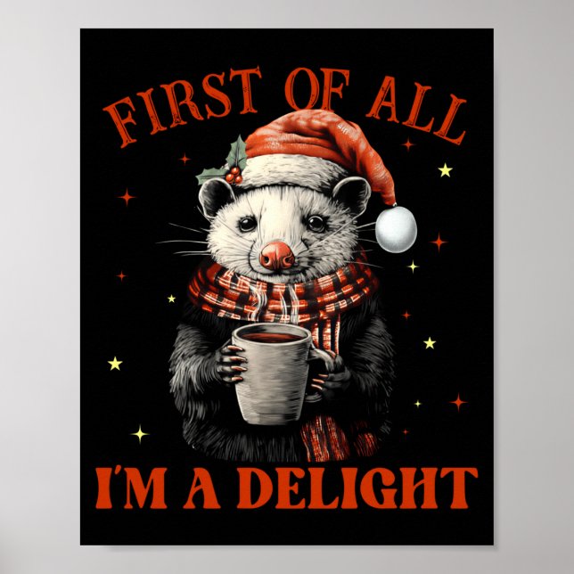 Poster Funny Ossums First Of All I'm A Delight Merry Chri (Frente)