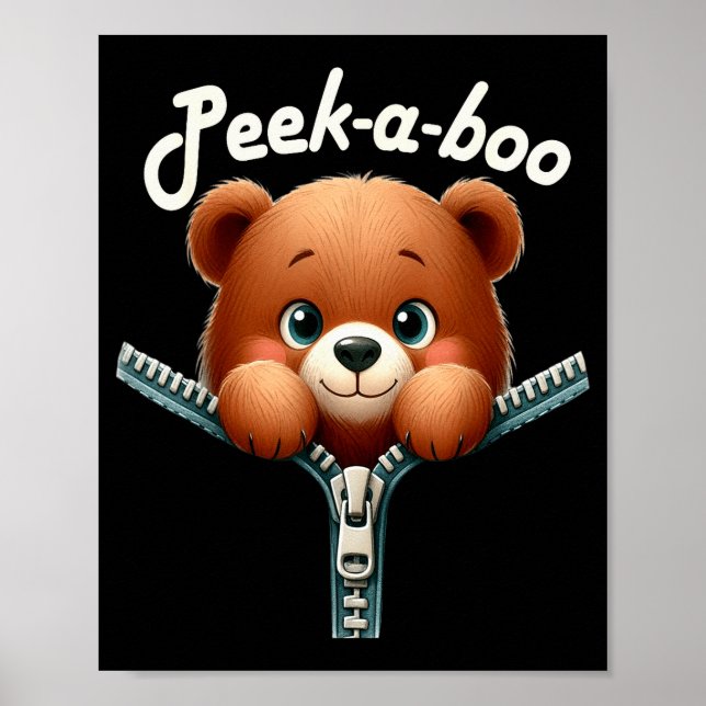 Poster Funny - Peek-a-boo - Bear  (Frente)