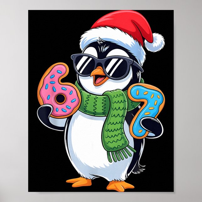 Poster Funny Penguin Six Seven 67 Ice Cream Christmas Boy (Frente)