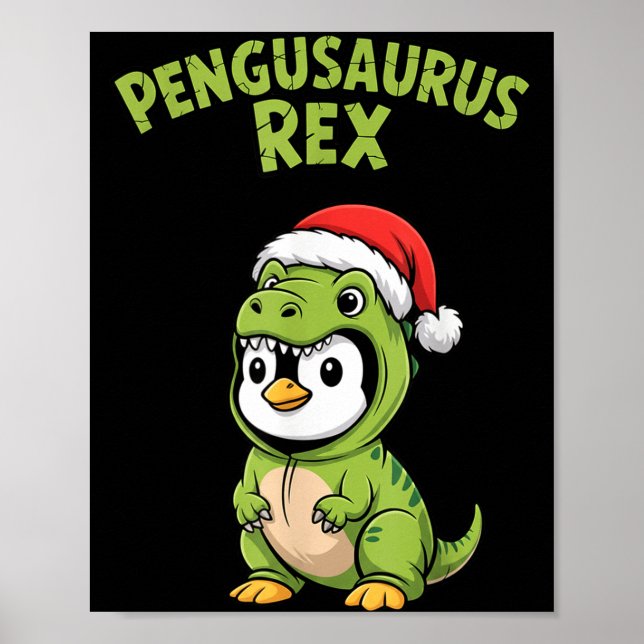 Poster Funny Penguin T-rex Costume Christmas Kids Boys  (Frente)