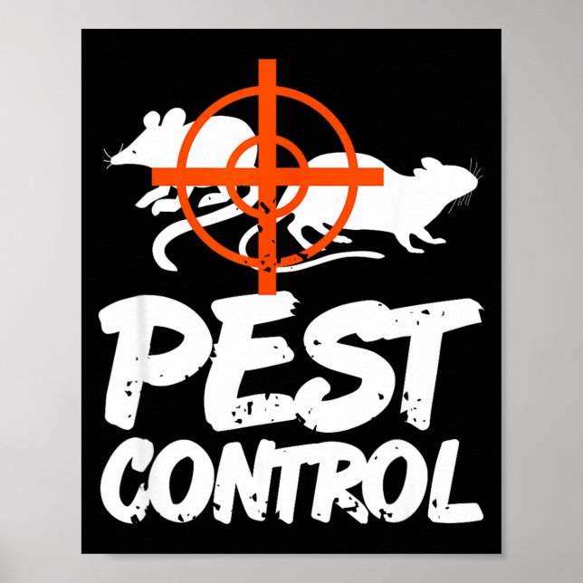 Poster Funny Pest Control Humor For Rat Hunters &amp; Tra (Frente)