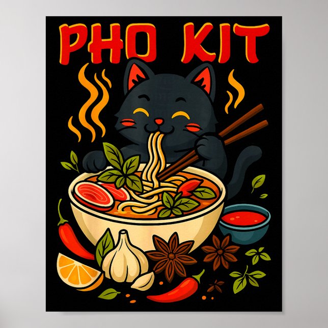 Poster Funny Pho Kit Black Cat Halloween Costume Family M (Frente)