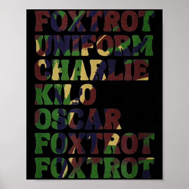 Poster Funny Phonetic Alphabet Nato Military Lice Army Ta (Frente)