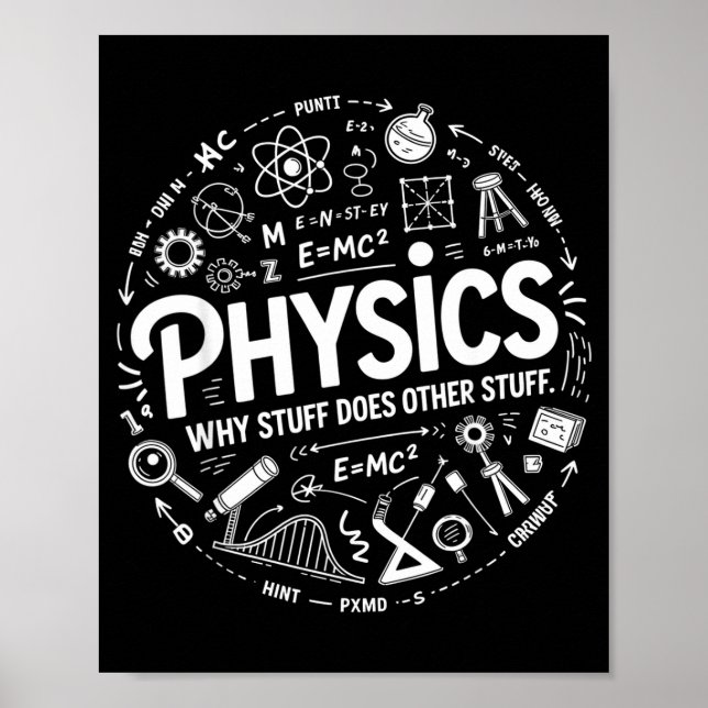 Poster Funny Physics Nerd Science Humor Stem Quote  (Frente)