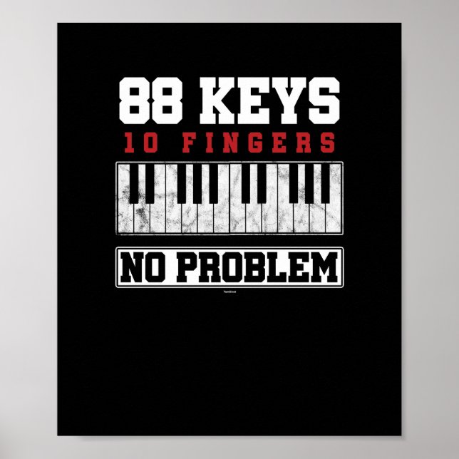 Poster Funny Pianist 88 Keys 10 Dedos Sem Problema (Frente)