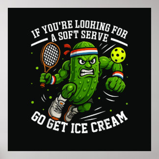 Poster Funny Pickle Playing Pickleball