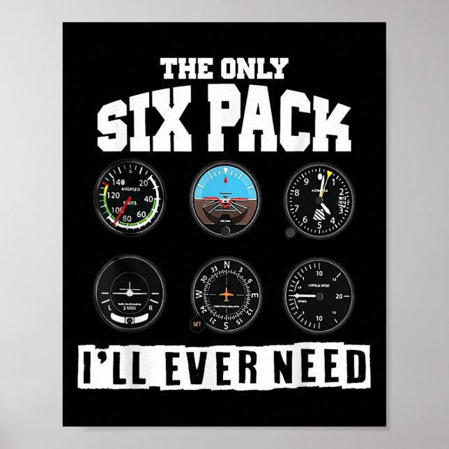 Poster Funny Pilot Aviation, O Único Pacote De Seis Que E (Frente)