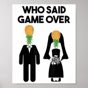 Poster Funny Pineapple Swinger Gift Wedde Node Groom M