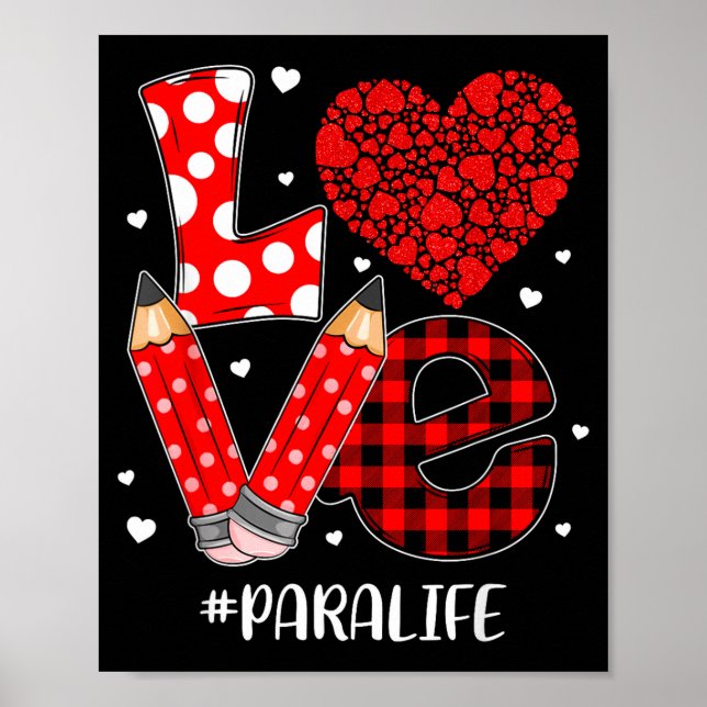 Poster Funny Plaid Heart Love Para Life Valentine Day Chr (Frente)