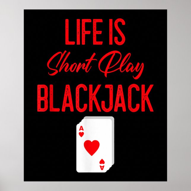 Poster Funny Poker | A Vida É Blackjack Curto (Frente)