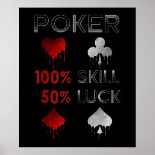 Poster Funny Poker Poker 100% De Competência E 50% De