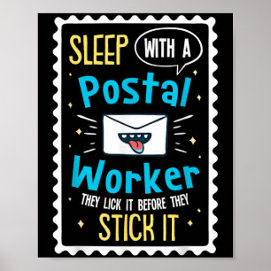Poster Funny Postal Worker Diz - Corretor Posta