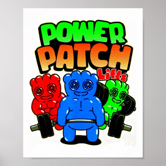 Poster Funny Power Patch Lifts Weightlifting Bodybuilding (Frente)