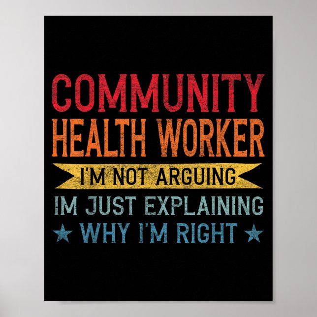 Poster Funny Profession Quote Community Health Worker  (Frente)